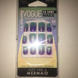 LA colors vogue 3-D Gems Mermaid nails